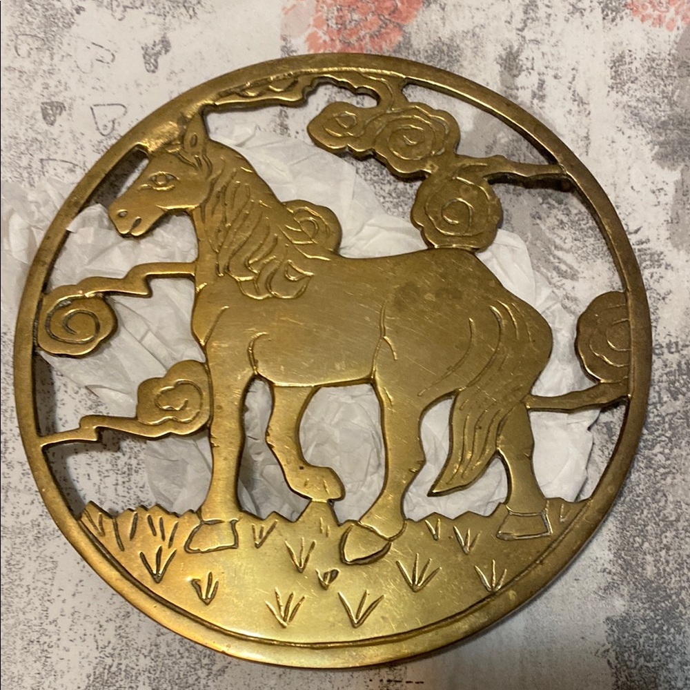 Gold Horse Decorative Plaque